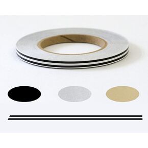 Universal TFX 00033061 - Auto Customizing Dual Pinstripe - 3/16" x 50' (1/16" Stripe, 1/16" Gap, Then 1/16" Stripe) - 061-Black