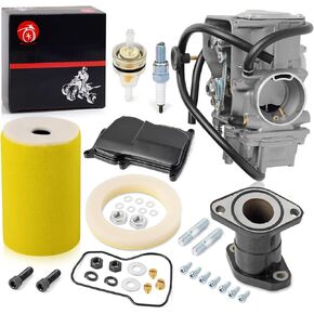 Carburetor Carb and Air Filter Foam Intake Manifold For YAMAHA 1987-1998 Big Bear 350 1987-1995 Moto 4 YFM350ER 1996-1998 Kodiak 400
