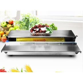 VOTOER Manual Food Wrap Film Dispenser Stretch Film Packing Wrapping Dispenser Wrapper Machine, Suitable for 10-18" Width Cling Film, Folding Plates Design