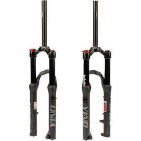 BUCKLOS YINO 24 inch MTB Air Suspension Fork 120mm Travel, 100 * 15mm Thru Axle Disc Brake, 1-1/8" Straight Tube Manual Lockout XC AM Ultralight Mountain Bike Front Forks