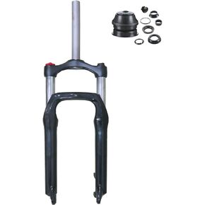 CDHPOWER Bike 26" x 4" Fat Suspension Fork 26 inch Fat 4.0" tire w/ 1-1/8" Headset Combo,Disc Brake,Black (Black 26inch* 4.0" tire)
