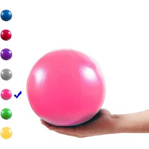 Mini Exercise Ball, 9 Inch Small Gym Ball with Inflatable Straw for Yoga, Pilates, Stability, Barre, Physical Therapy, Stretching and Core Training, Improves Balance, Strength