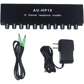 مضخم صوت 10 قنوات، مقبس 3.5 مم مدخل 1 في 10 مخرج صوت ستيريو مع موزع محول طاقة 12 فولت 1 أمبير، مقسم سماعة الرأس للاستوديو والمسرح in Kuwait