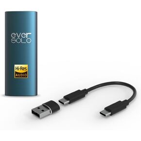 مضخم سماعة الرأس المحمول EVERSOLO H1 وDAC ES9281AC Pro عالي الدقة يدعم PCM 384 كيلو هرتز/32 بت DSD256 MQA 3.5 ملم مخرج سماعة الرأس للهواتف الذكية/الكمبيوتر اللوحي/الكمبيوتر الشخصي التي تعمل بنظام Android in Kuwait