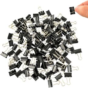 120Pcs Mini Binder Clips, 5/8 inch(15mm), Paper Clamps Small Size for Office Supplies, Black
