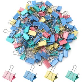 120 Pack Black Binder Clips 0.75 Inch, Small Paper Clamps, Black Paper Binder Clips, Office Clips, Mini Binder Clips, Small Clips for Office Supplies Home School and Business