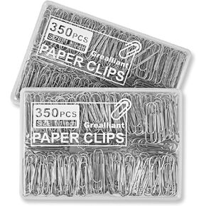 Grealliant 700 PCS Paper Clips, Small Paper Clips for Paperwork, 2 Boxes of 350 PCS Each, Sturdy and Upgraded Plastic Boxes Well Packed, Easy to Use in Office, School and Home