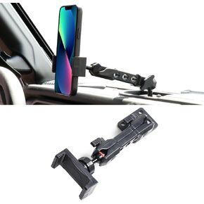 Dash Cell Phone Mount Magnet Holder Compatible with 2024 Jeep Wrangler JL 2/4 Door 4XE Interior Accessories 360° Adjustable Dashboard Smart Phone Holder 1 Set Black Magnetic