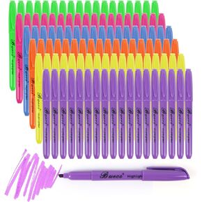 Highlighters Bulk Pack, 108 Count, Assorted Colors, Chisel Tip, suitable for Kids Adults Highlighting Planner Notes, Office School Supplies