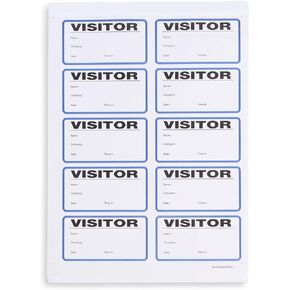 Blue Summit Supplies Visitor Badge Log Book with Duplicate Record, 250 Stickers per Pack, School Visitor Stickers, Guest Badge Book, Visitor Log Book