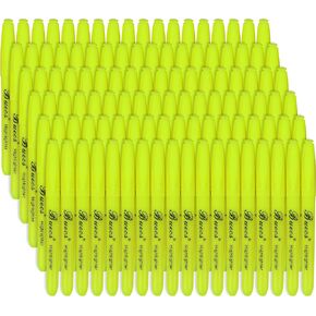Buecs Highlighters Bulk Pack, 108 Count, Chisel Tip,Fluorescent Yellow, suitable for Kids Adults Highlighting Planner Notes, Office School Supplies