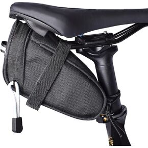 VeloChampion Under Saddle Bag Bicycle Seatpack 1Litre Capacity Quick Release Strap with Reflective Trip and Zip Opening