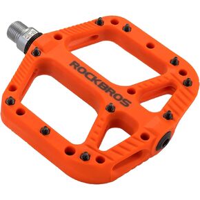 Rock BROS Mountain Bike Pedals Nylon Composite Bearing 9/16" MTB Bicycle Pedals with Wide Flat Platform