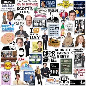 The Office Variety 50ct Vinyl Large Deluxe Stickers Variety Pack - Laptop, Water Bottle, Scrapbooking, Tablet, Skateboard, Indoor/Outdoor - Set of 50