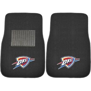 FANMATS 17612 Oklahoma City Thunder 2-Piece Embroidered Team Logo Car Mat Set, Front Row Automotive Floor Mats