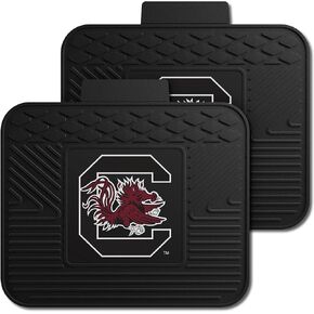 FANMATS 12296 NCAA South Carolina Gamecocks Back Row Utility Car Mats - 2 Piece Set, 14in. x 17in., All Weather Protection, Universal Fit, Deep Resevoir Design, Molded Team Logo