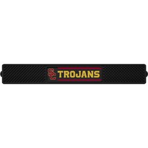 FANMATS 14028 Southern California Trojans Drink Bar Mat - 3.25in. x 24in. - Durable Dish Drying Mat, Easy Clean, Counter Mat, Black