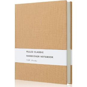 A5 Hardback Notebook Journal, Thick Classic Notebook, Hardcover Executive Notebooks, Plain Basics Journal, 296pp, 80gsm, 8.4 x 5.7 inch (Kraft)