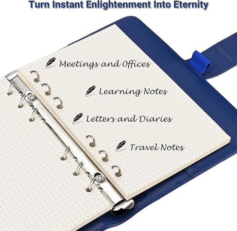 A6 Dotted Loose-leaf Paper,6-Hole Binder Refill Inserts for 6-Hole Binder Notebook,Thickness 100GSM,Beige,1 Pack(Contain 80Sheets) in Saudi Arabia