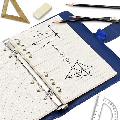 A6 Dotted Loose-leaf Paper,6-Hole Binder Refill Inserts for 6-Hole Binder Notebook,Thickness 100GSM,Beige,1 Pack(Contain 80Sheets) in Saudi Arabia