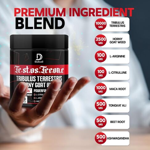 90 كبسولة - 8 في 1 تريبولوس تيريستريس عشبة العنزة إل-أرجينين إل-سيترولين جذر الماكا تونغكات علي جذر البنجر - تمرين الطاقة، دعم قوة العضلات in Kuwait