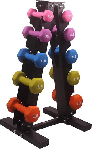 POWERT Dumbbell Rack Heavy Duty Steel Stand Weight Holder Rack for Dumbbells| 3-Tier (300lb Capacity) /5-Tier (600lb Capacity) in Saudi Arabia