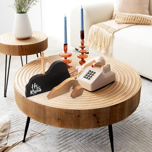 مجموعة مشهد قيامة عيد الفصح من Tuitessine، مجموعة مشهد قيامة يسوع الخشبي، تمثال المسيح، زخرفة طاولة القبر الفارغة، إبداعات ذكية يدويًا، تماثيل متقاطعة، رف حائط مسيحي in Kuwait