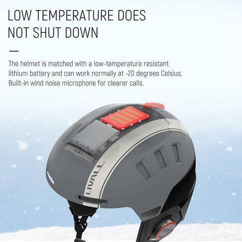 LIVALL RS1 Smart Bluetooth Ski Helmet with Built in Speakers & Microphone, Patented Fall Detection & SOS Alert, Adjustable Venting and Goggles Compatible, Snow Sport Helmets for Men Women Adults in Saudi Arabia