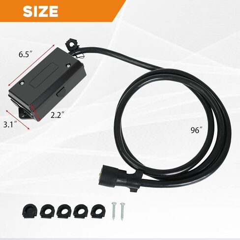 Heavy Duty 7 Way Plug Inline Trailer Cord Weatherproof, 8 Feet (with Junction Box) in Saudi Arabia