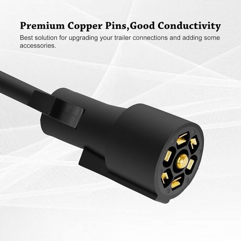 Heavy Duty 7 Way Plug Inline Trailer Cord Weatherproof, 8 Feet (with Junction Box) in Saudi Arabia