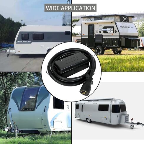 Heavy Duty 7 Way Plug Inline Trailer Cord Weatherproof, 8 Feet (with Junction Box) in Saudi Arabia