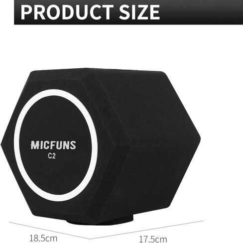 c2 ميكروفون Pop Filter Shield ملحق للزجاج الأمامي مرشح Pop، مرشح التسجيل الصوتي والضوضاء، غطاء عازل للصوت يقلل الانعكاس 45 مم - 60 مم ميكروفونات in Kuwait