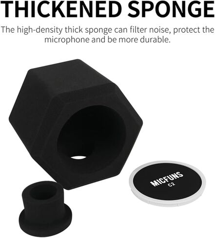 c2 ميكروفون Pop Filter Shield ملحق للزجاج الأمامي مرشح Pop، مرشح التسجيل الصوتي والضوضاء، غطاء عازل للصوت يقلل الانعكاس 45 مم - 60 مم ميكروفونات in Kuwait
