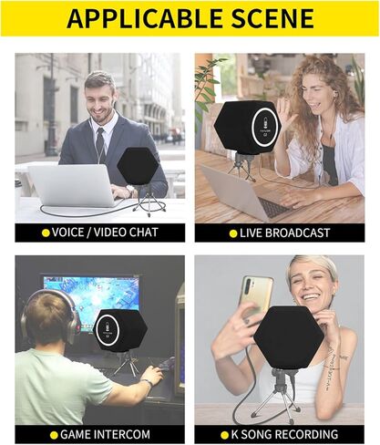 c2 ميكروفون Pop Filter Shield ملحق للزجاج الأمامي مرشح Pop، مرشح التسجيل الصوتي والضوضاء، غطاء عازل للصوت يقلل الانعكاس 45 مم - 60 مم ميكروفونات in Kuwait