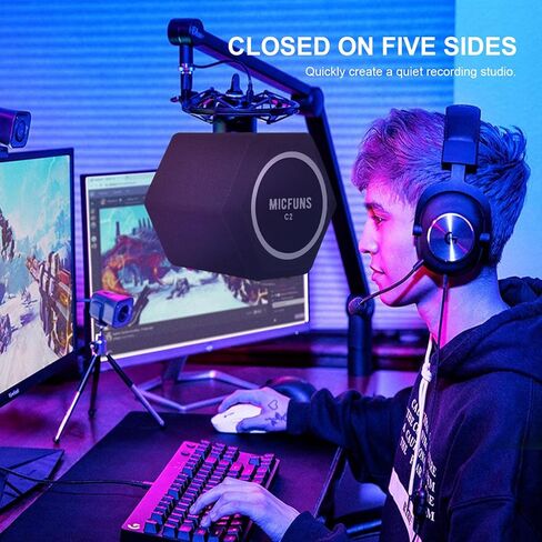 c2 ميكروفون Pop Filter Shield ملحق للزجاج الأمامي مرشح Pop، مرشح التسجيل الصوتي والضوضاء، غطاء عازل للصوت يقلل الانعكاس 45 مم - 60 مم ميكروفونات in Kuwait