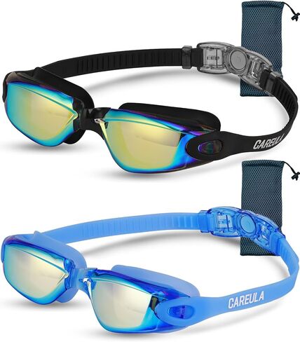 2 Pack Kids Swim Goggles, Swimming Goggles for Kids Toddler Youth 3-8/6-14, Anti-Fog Pool Goggles Child Boys Girls in Kuwait