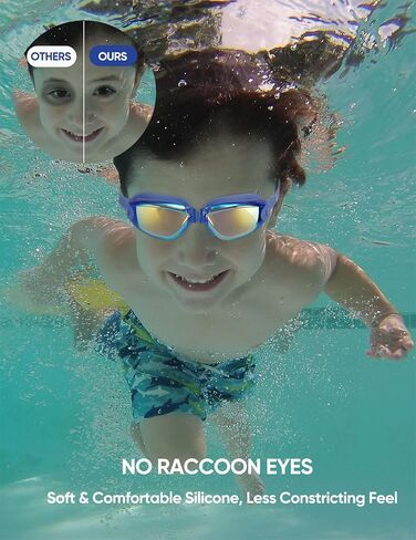 2 Pack Kids Swim Goggles, Swimming Goggles for Kids Toddler Youth 3-8/6-14, Anti-Fog Pool Goggles Child Boys Girls in Kuwait