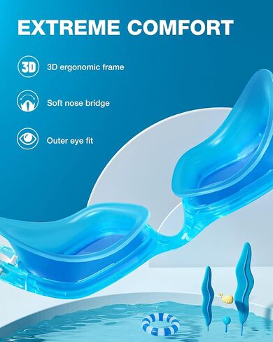 ZIONOR Kids Swim Goggles, G1MINI Polarized Swimming Goggles Comfort for Age 6-14 in Kuwait