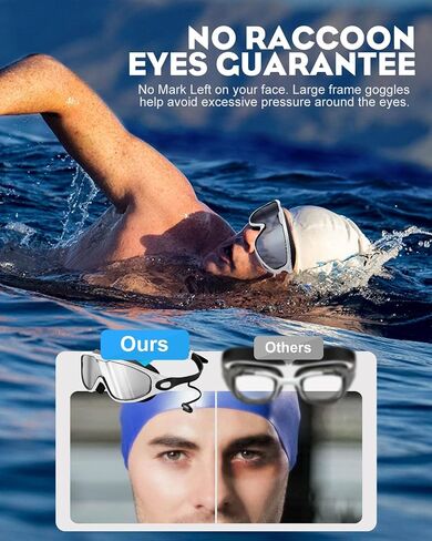 Swim Goggles 2 Pack, Wide View Anti Fog & UV Swimming Goggles, No Leaking Goggles Swimming Adult Men Women in Saudi Arabia