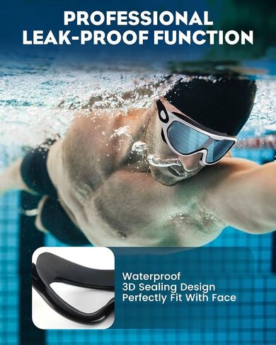 Swim Goggles 2 Pack, Wide View Anti Fog & UV Swimming Goggles, No Leaking Goggles Swimming Adult Men Women in Saudi Arabia