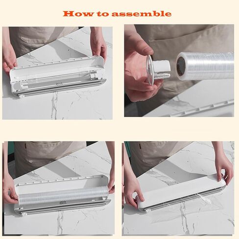 Mount Magnetic Refillable Plastic Wrap Dispenser with Cutter,Food Cling Wrap Film Cutter,Tin Aluminum Foil Dispenser,Slide Chic Parchment Paper Dispenser, Fit 12" X 300 Feet Plastic Wrap - Green in Saudi Arabia