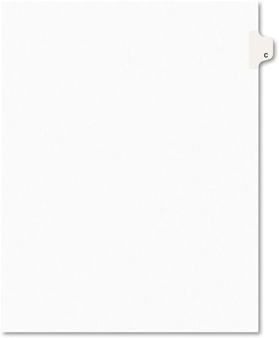 Avery 01403 Exhibit Side Tab Divider, Printed: C, Letter Size, White, 25/Pack in Saudi Arabia