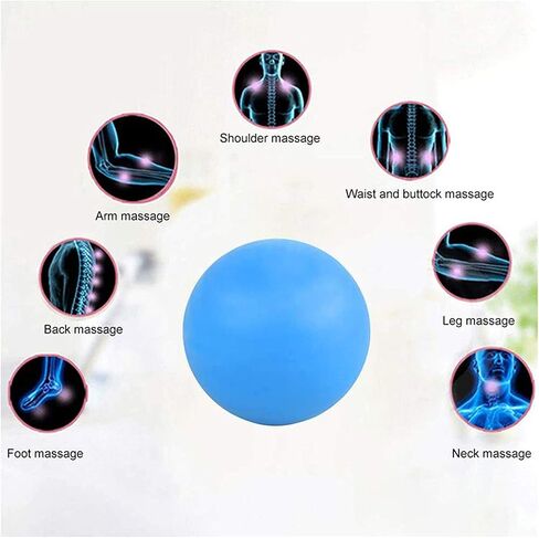 ProChosen Massage Lacrosse Ball for Sore Muscles, Shoulders, Neck, Back, Foot, Body, Deep Tissue, Trigger Point, Muscle Knots, Yoga and Myofascial Release (Blue) in Saudi Arabia