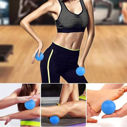 ProChosen Massage Lacrosse Ball for Sore Muscles, Shoulders, Neck, Back, Foot, Body, Deep Tissue, Trigger Point, Muscle Knots, Yoga and Myofascial Release (Blue) in Saudi Arabia