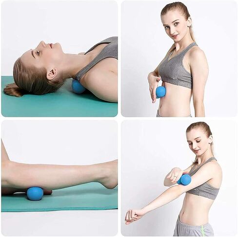 ProChosen Massage Lacrosse Ball for Sore Muscles, Shoulders, Neck, Back, Foot, Body, Deep Tissue, Trigger Point, Muscle Knots, Yoga and Myofascial Release (Blue) in Saudi Arabia