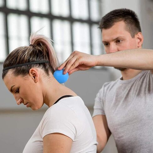 ProChosen Massage Lacrosse Ball for Sore Muscles, Shoulders, Neck, Back, Foot, Body, Deep Tissue, Trigger Point, Muscle Knots, Yoga and Myofascial Release (Blue) in Saudi Arabia