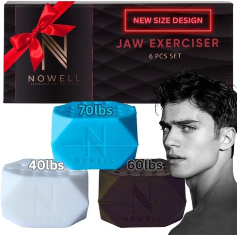 Jawline Exerciser for Men & Women - 6pcs Silicone Jaw Toner - 3-Resistance Levels Face Shaper Set - Jawline Sculptor For Beginner- Mouth Chewer for Jawline in Saudi Arabia