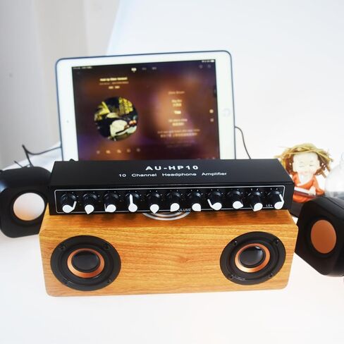 مضخم صوت 10 قنوات، مقبس 3.5 مم مدخل 1 في 10 مخرج صوت ستيريو مع موزع محول طاقة 12 فولت 1 أمبير، مقسم سماعة الرأس للاستوديو والمسرح in Kuwait