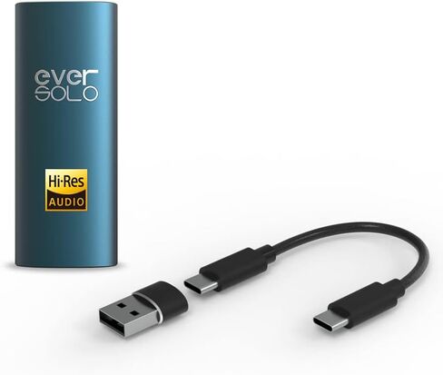 مضخم سماعة الرأس المحمول EVERSOLO H1 وDAC ES9281AC Pro عالي الدقة يدعم PCM 384 كيلو هرتز/32 بت DSD256 MQA 3.5 ملم مخرج سماعة الرأس للهواتف الذكية/الكمبيوتر اللوحي/الكمبيوتر الشخصي التي تعمل بنظام Android in Kuwait