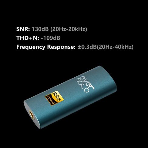 مضخم سماعة الرأس المحمول EVERSOLO H1 وDAC ES9281AC Pro عالي الدقة يدعم PCM 384 كيلو هرتز/32 بت DSD256 MQA 3.5 ملم مخرج سماعة الرأس للهواتف الذكية/الكمبيوتر اللوحي/الكمبيوتر الشخصي التي تعمل بنظام Android in Kuwait